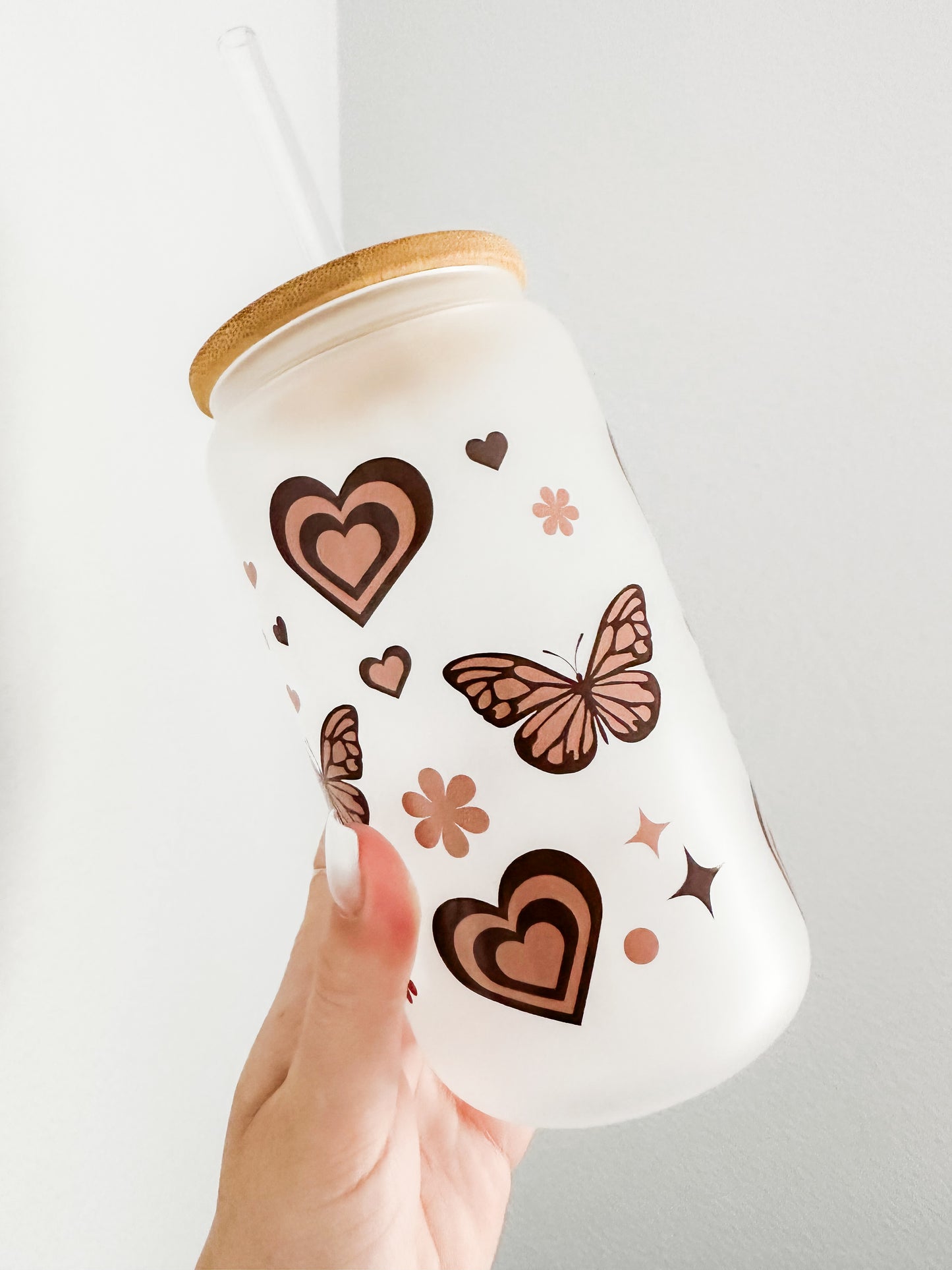 Brown butterfly hearts