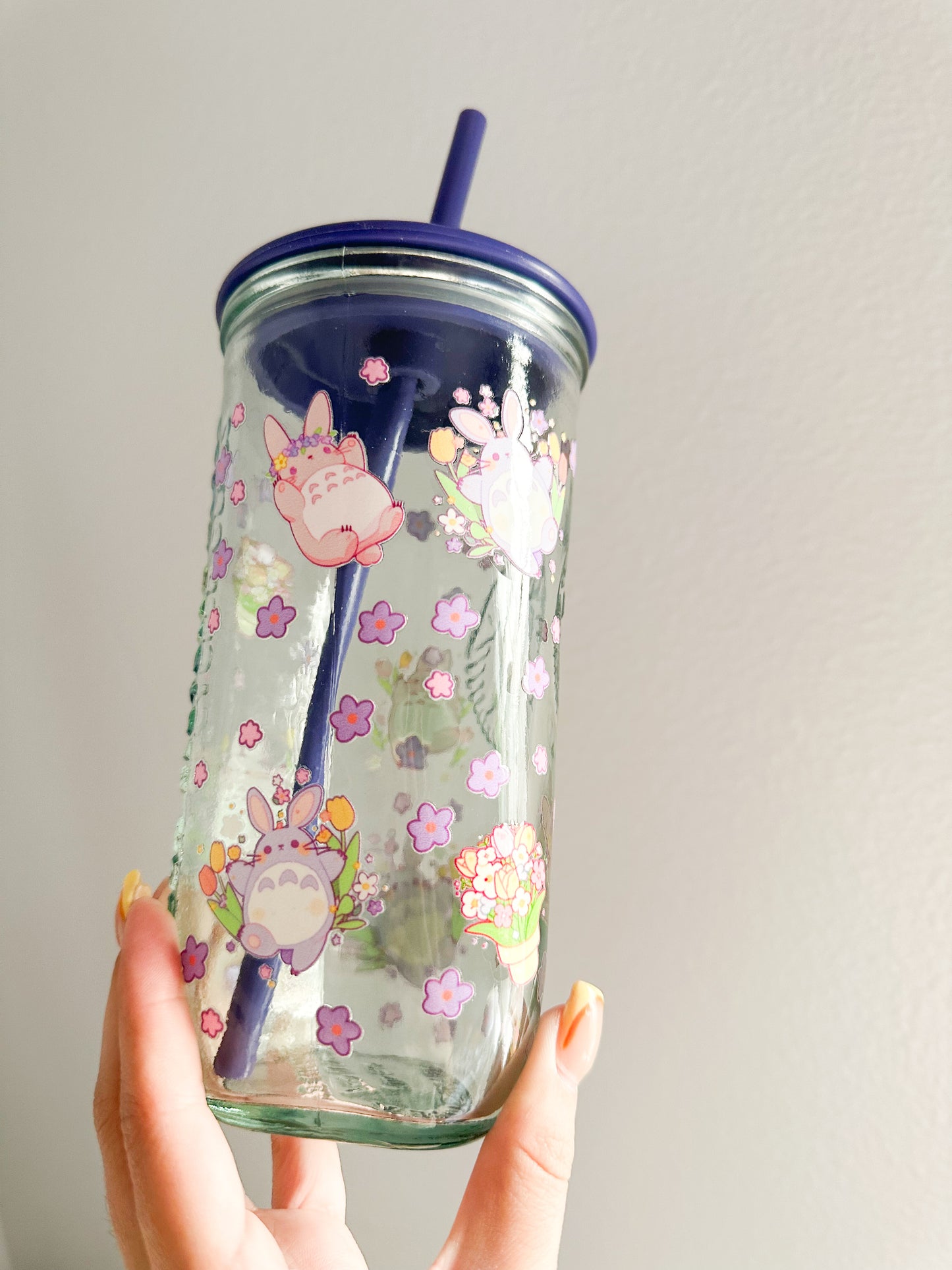 Spring starbs glass cup