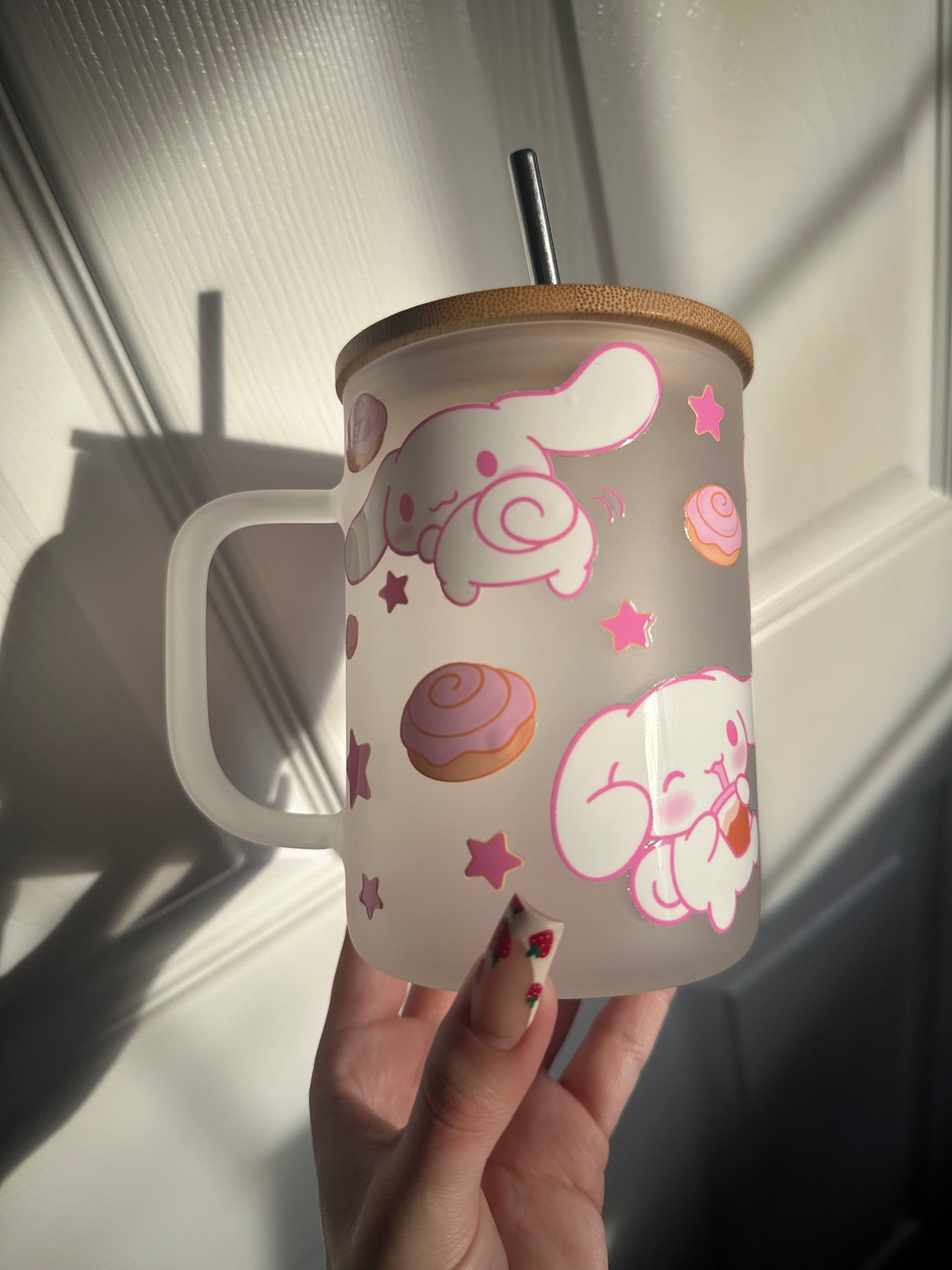 Cinnamon rolls glass mug *flawed*