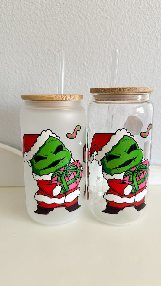 Oogie boogie Christmas glass cup
