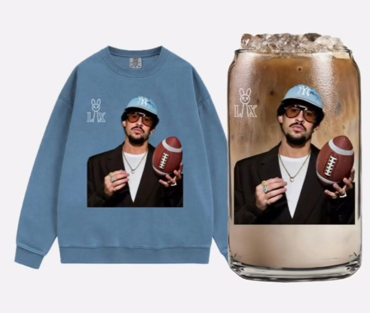 Bad Bunny apparel + glassware