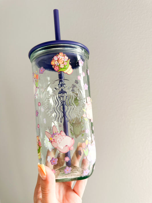Spring starbs glass cup