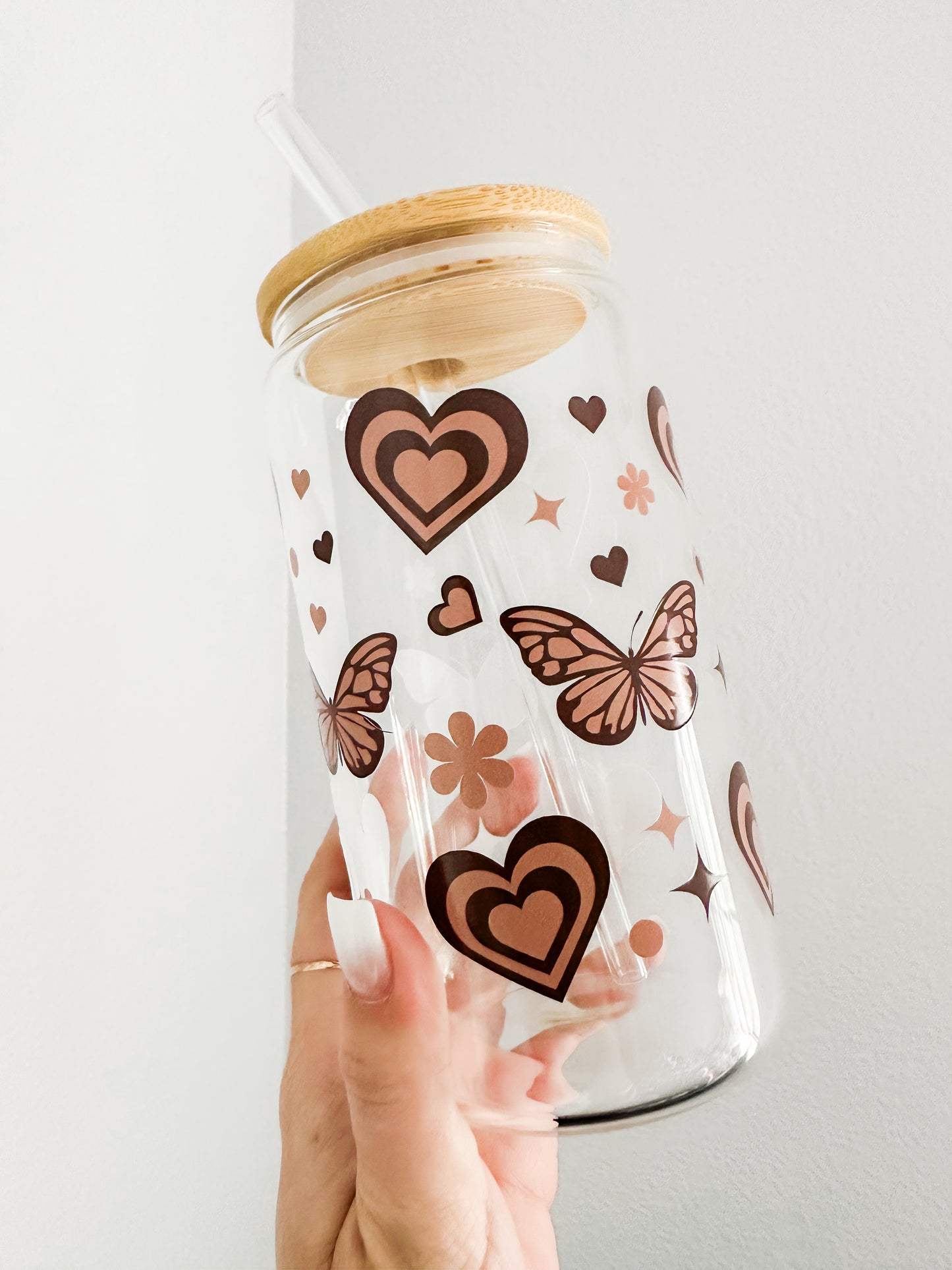Brown butterfly hearts