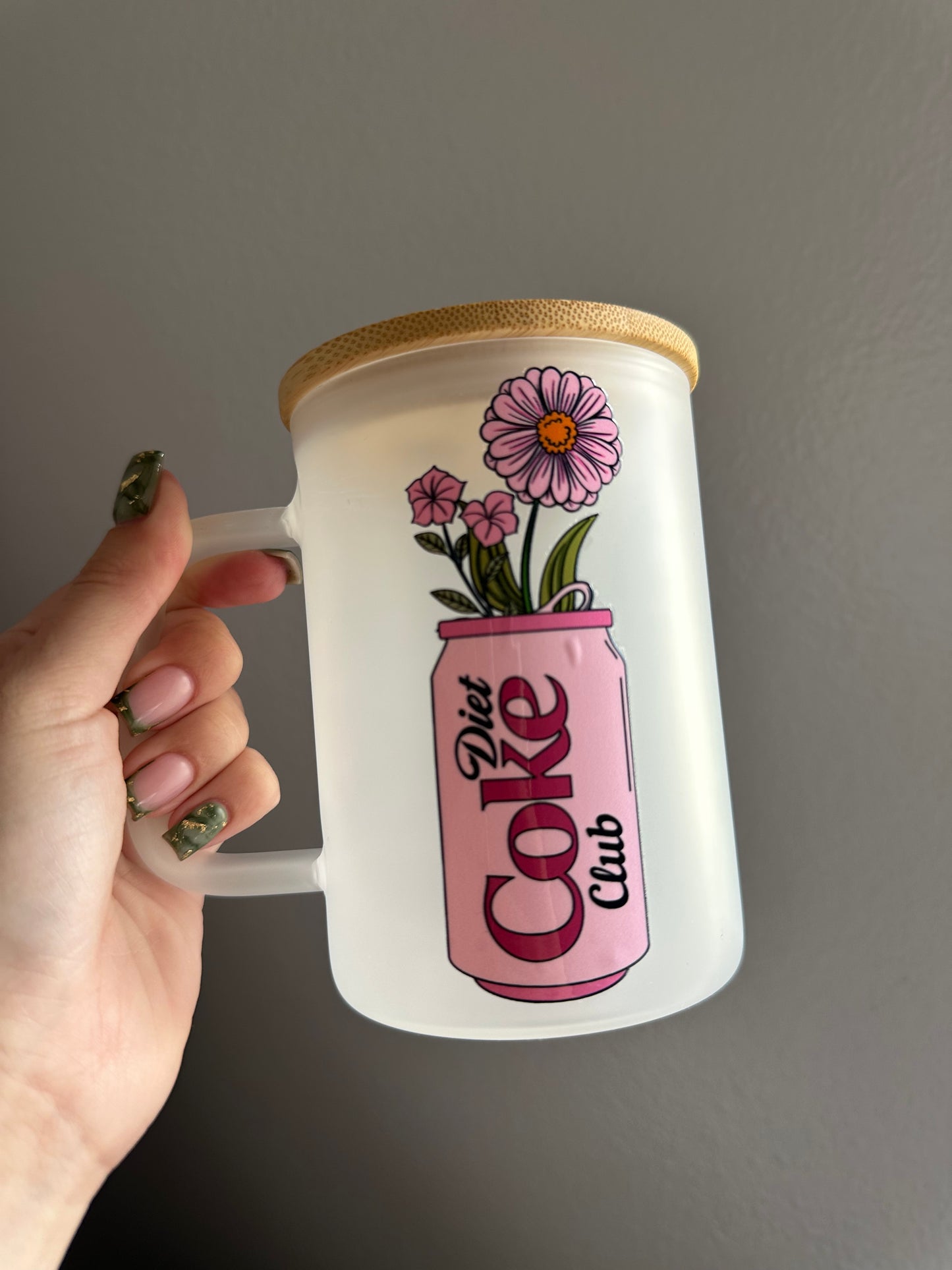 Diet Coke club *pink* glass mug