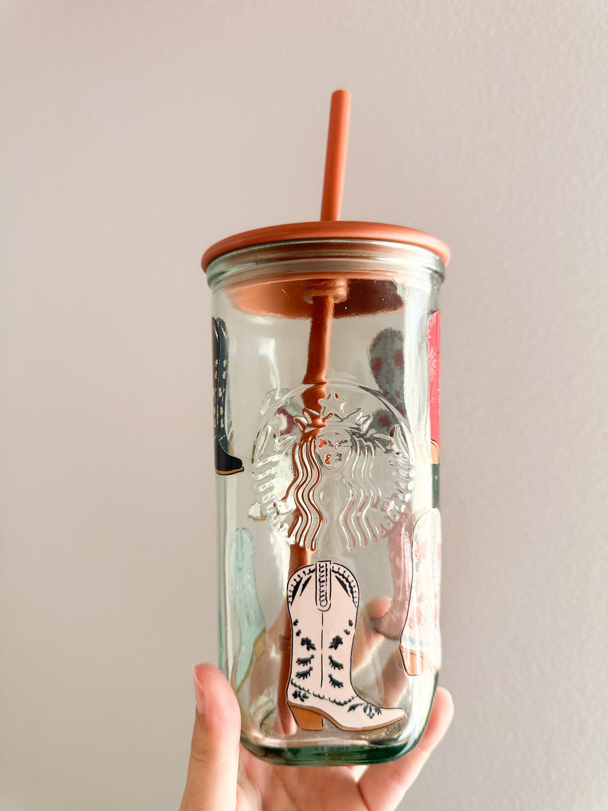 Cowgirl boots starbs cup