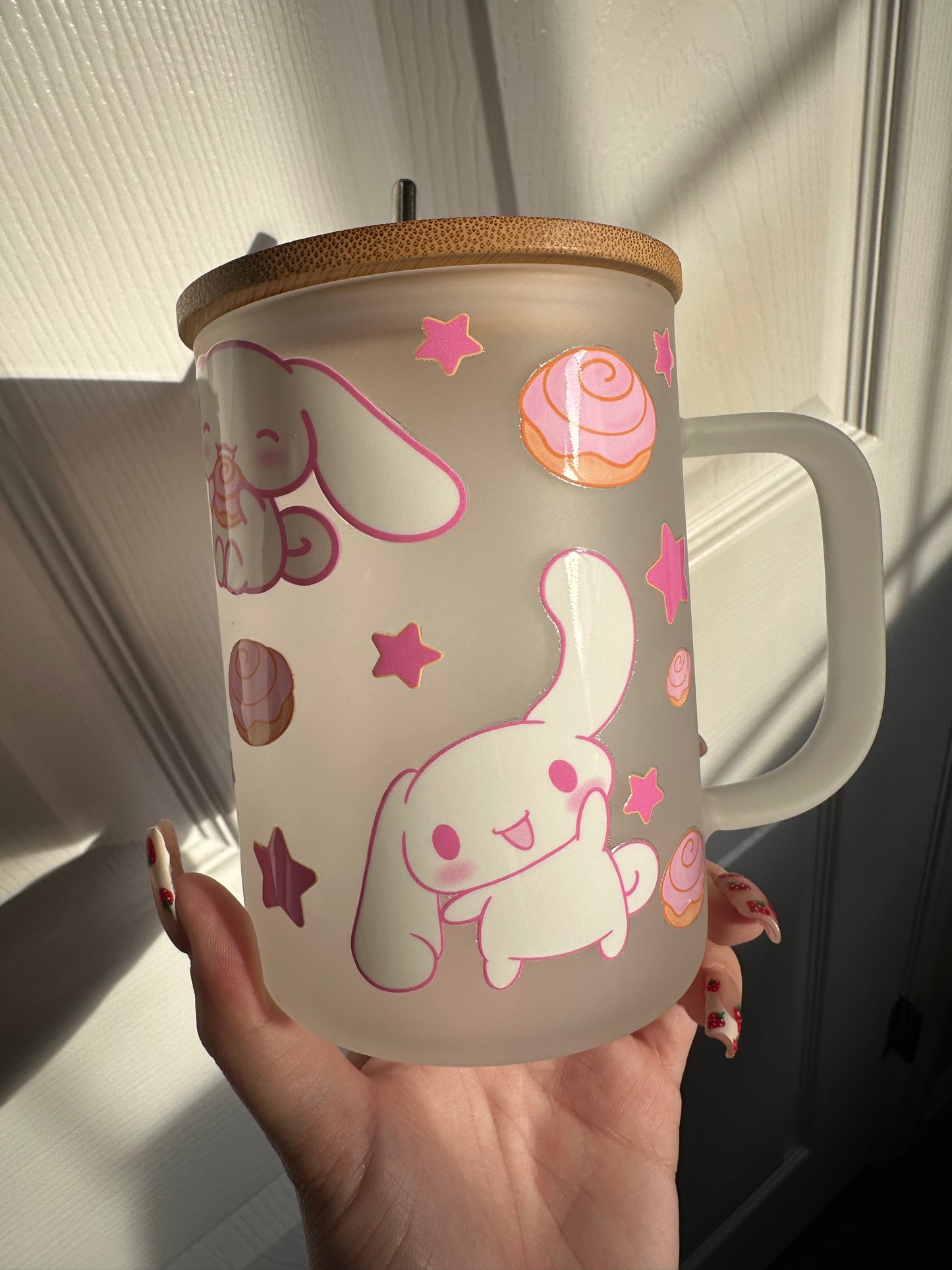 Cinnamon rolls glass mug *flawed*