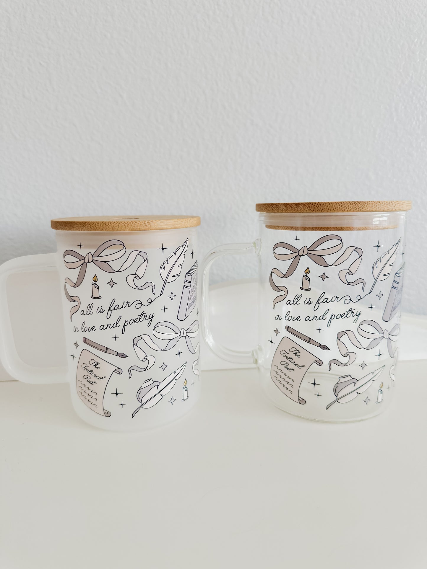 All is fair in love & poetry glass mug