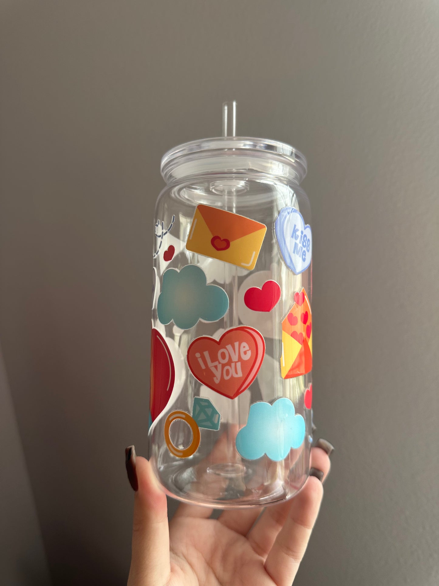 Max & Roxanne valentines acrylic cup