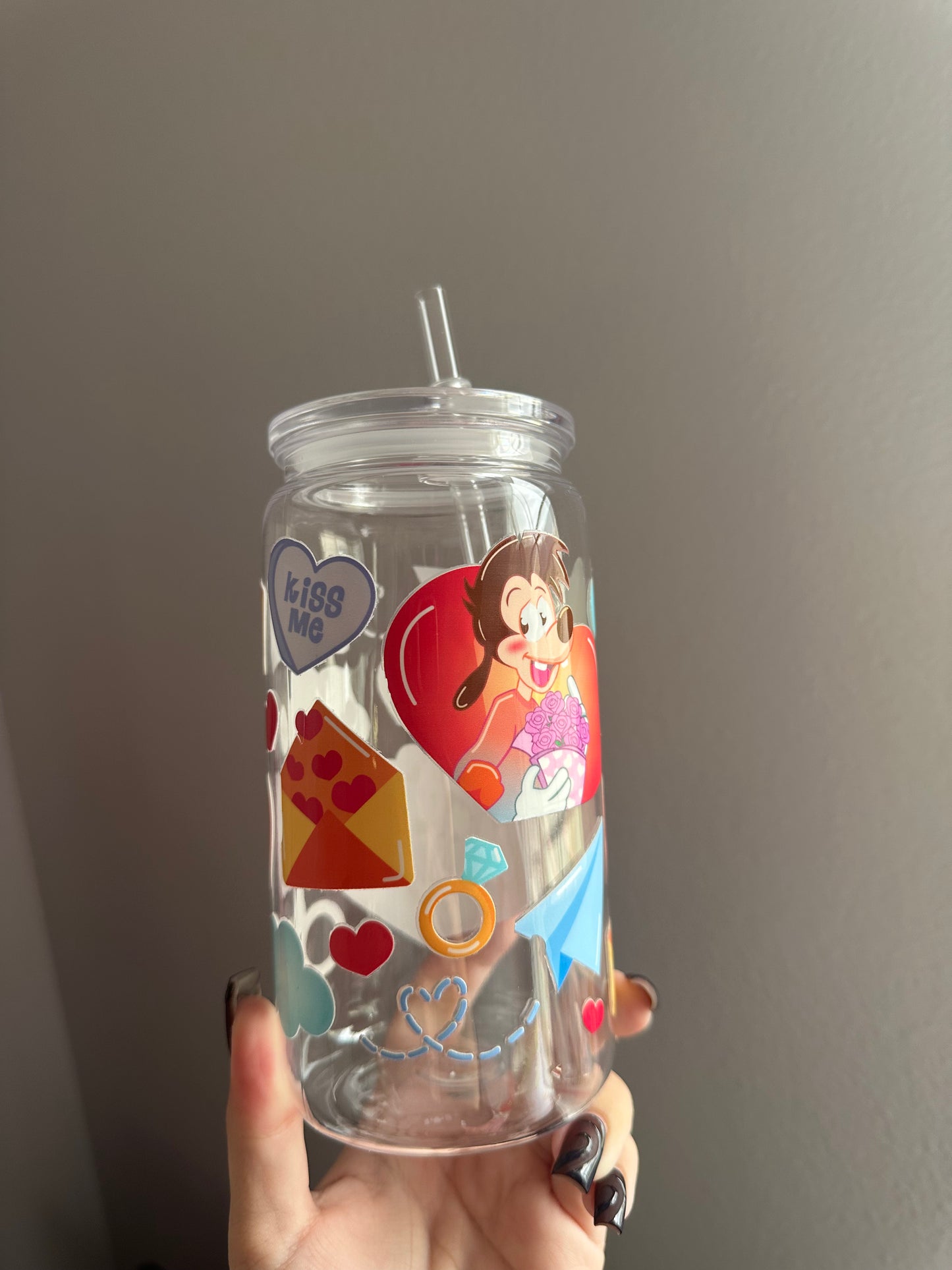 Max & Roxanne valentines acrylic cup