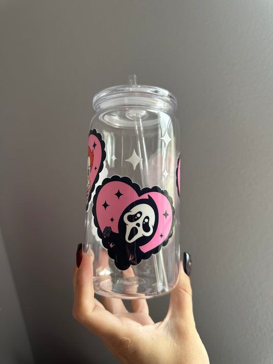 Halloween hearts acrylic cup