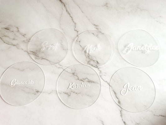 Clear acrylic name place card