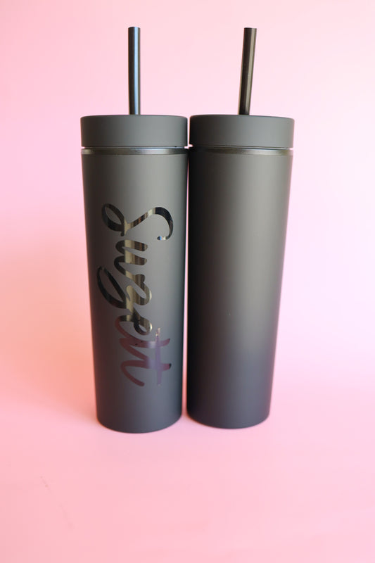 Black skinny tumbler