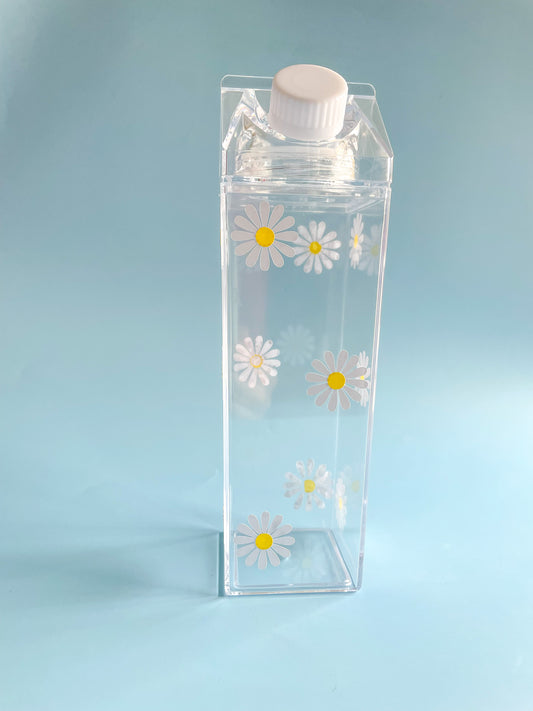 Daisies milk carton water bottle