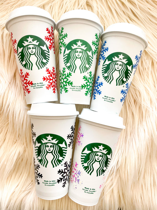 Snowflake starbs hot cup