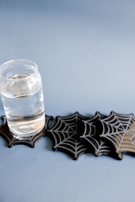 Spider web coasters